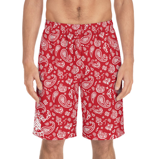 Red Bandana Board Shorts