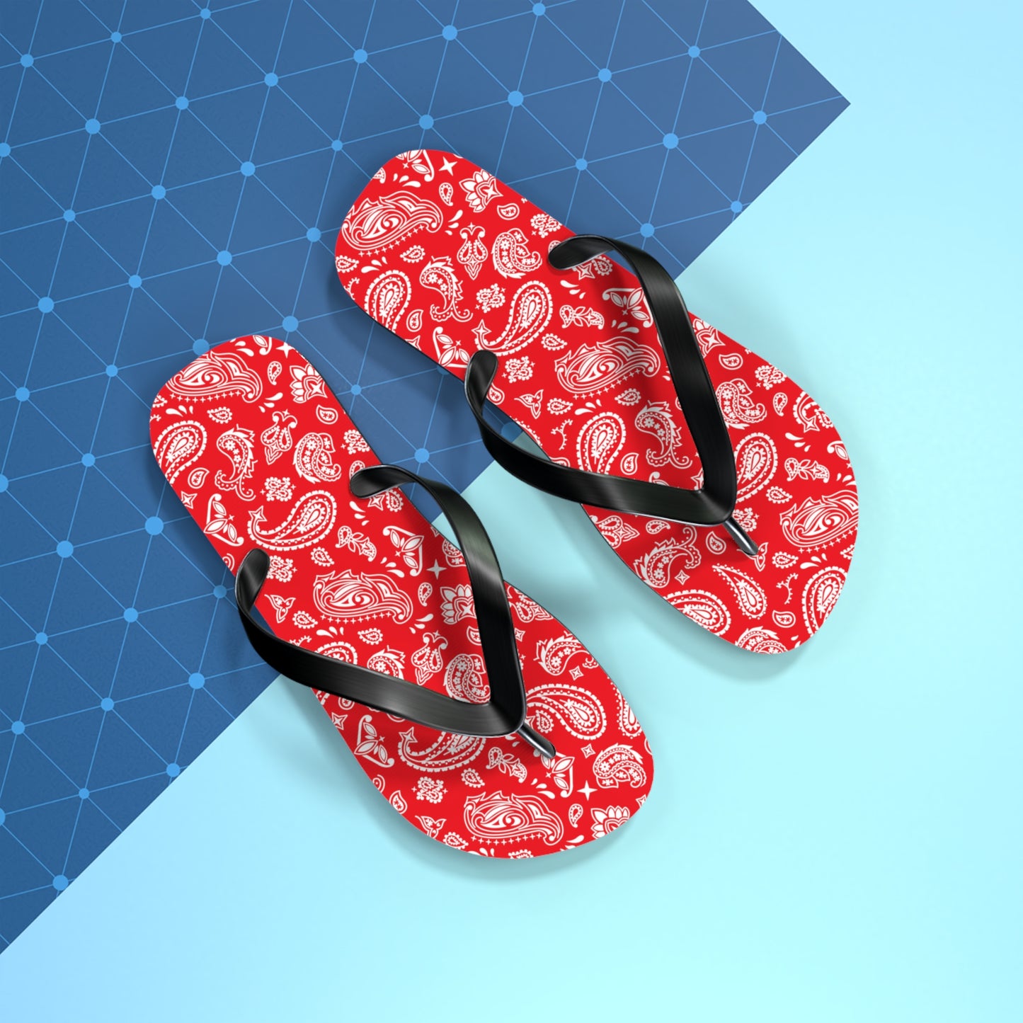 Red Bandana Flip Flops