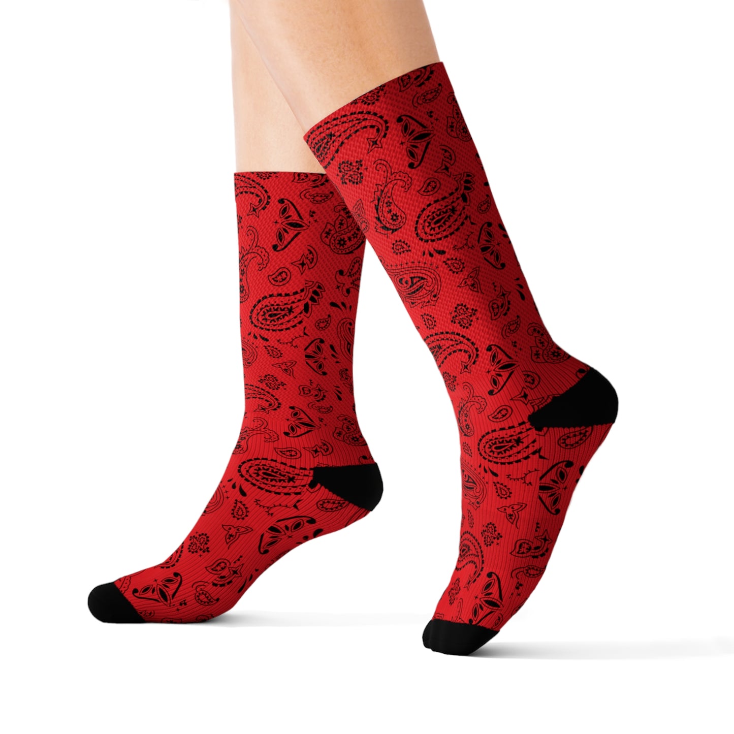 Red with Black Bandana Socks