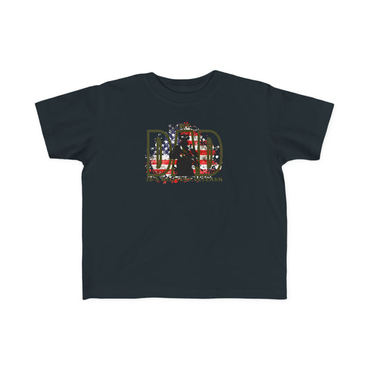 My Dad is Military Veteran Black Toddler Tee