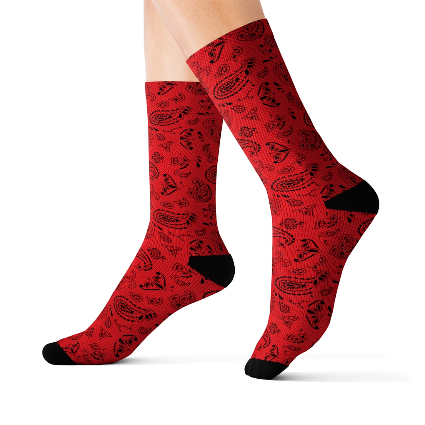 Red with Black Bandana Socks