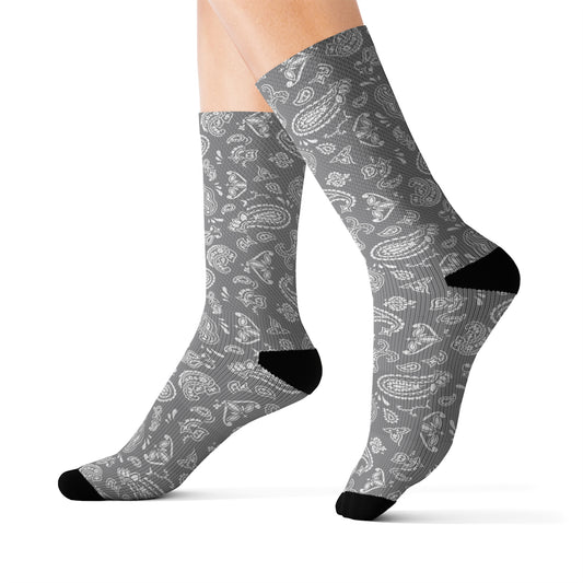 Gray Bandana Socks