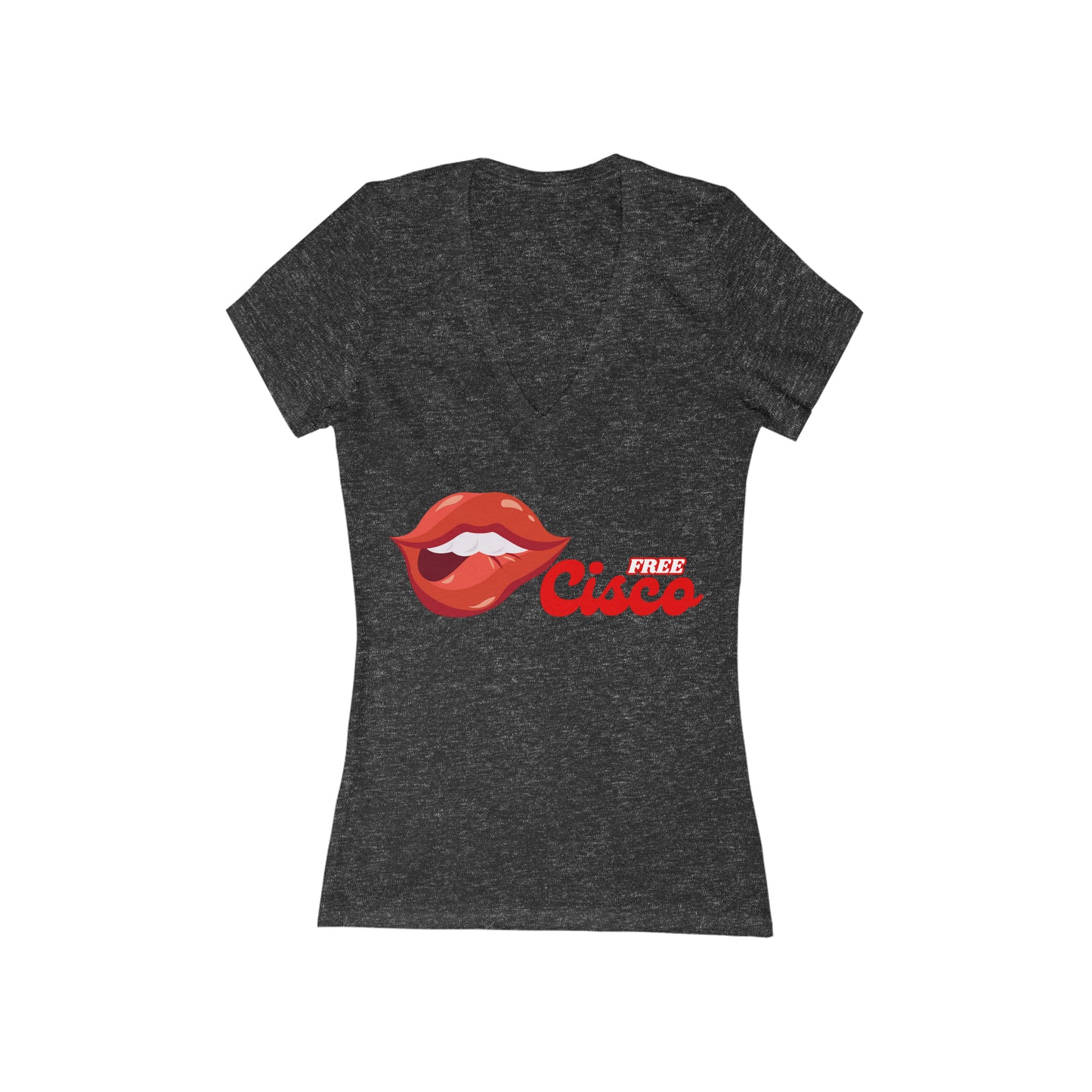 Red Lips Women's Deep V-Neck