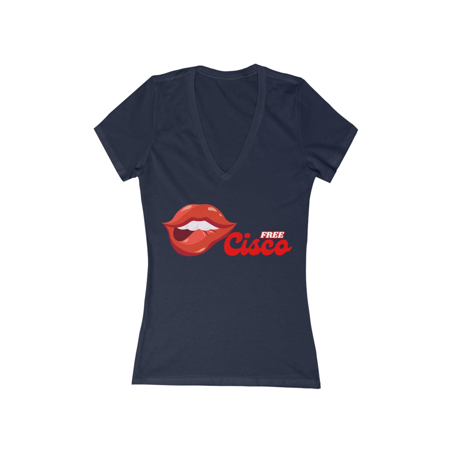 Red Lips Women's Deep V-Neck