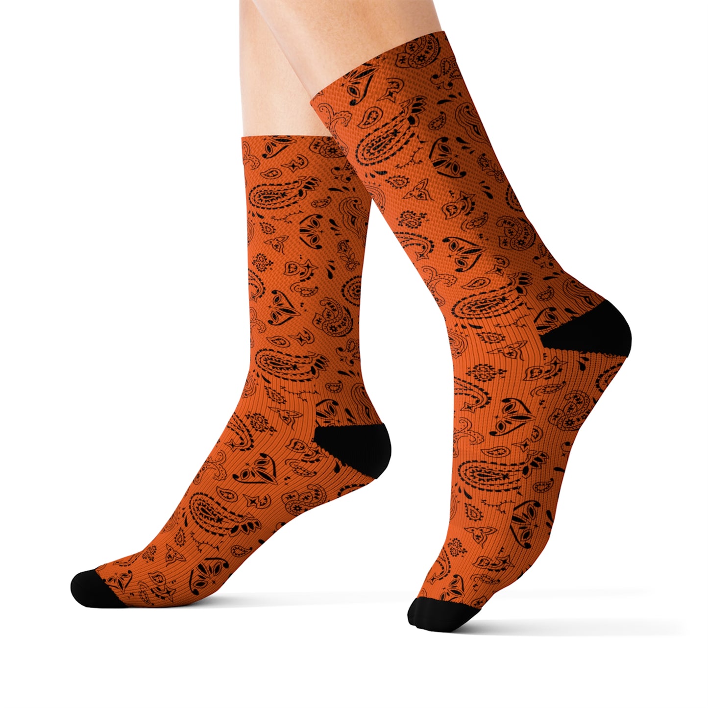 Orange with Black Bandana Socks