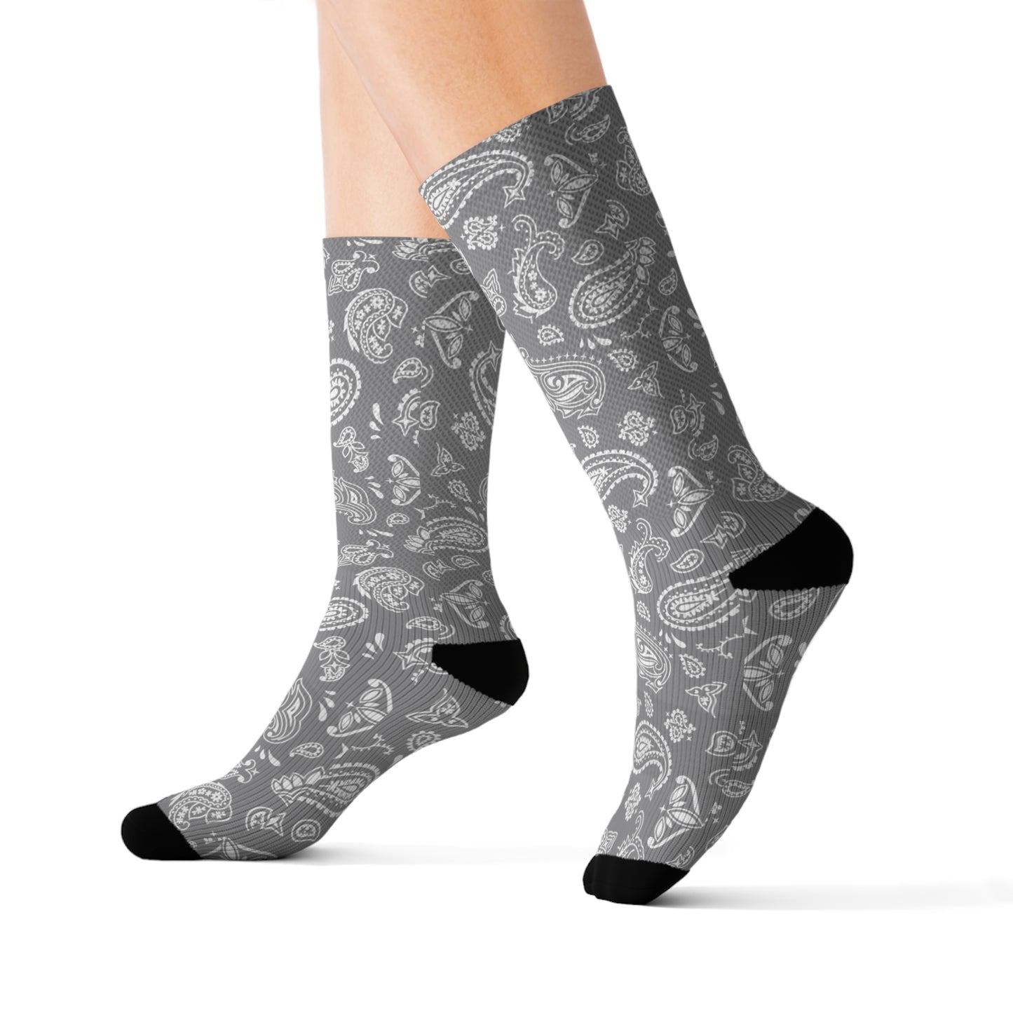 Gray Bandana Socks