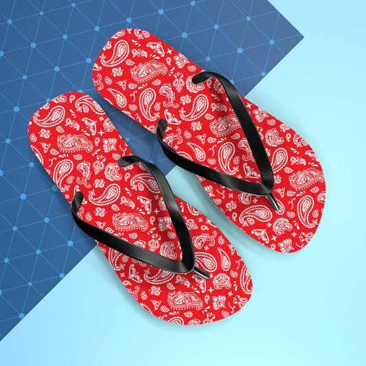 Red Bandana Flip Flops