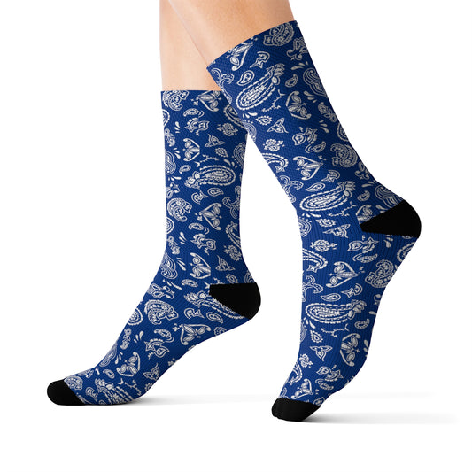 Blue Bandana Socks