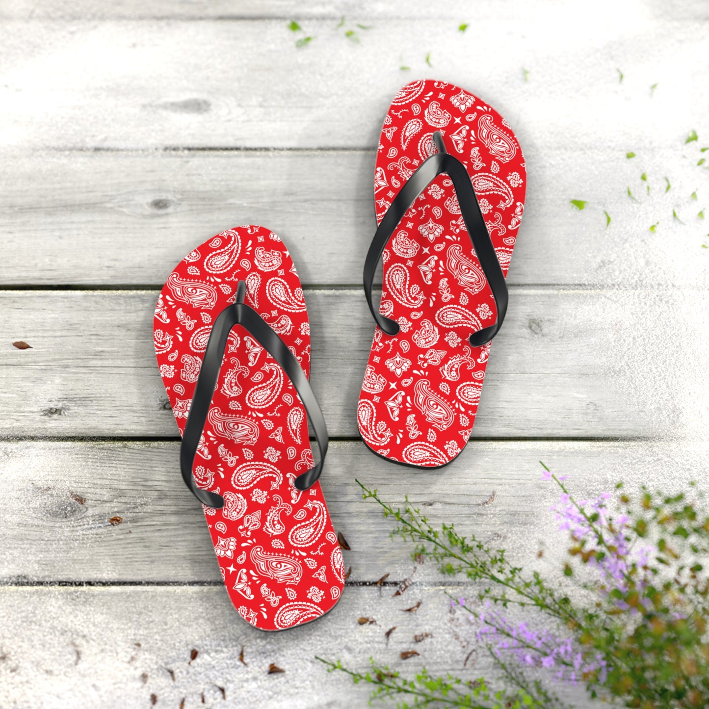 Red Bandana Flip Flops