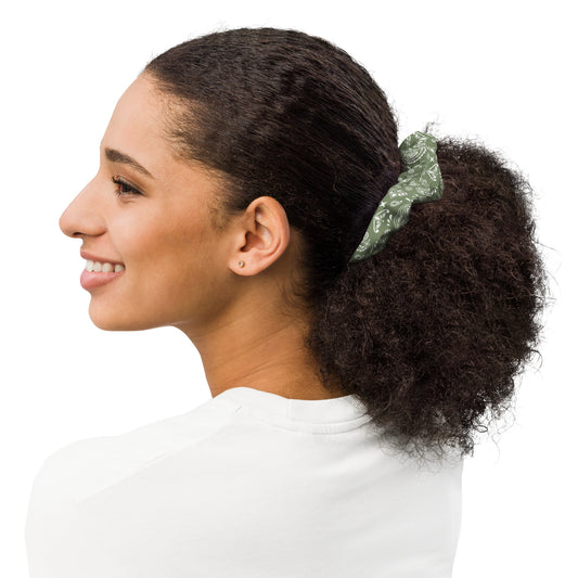 Military Green Bandana Recycled Scrunchie