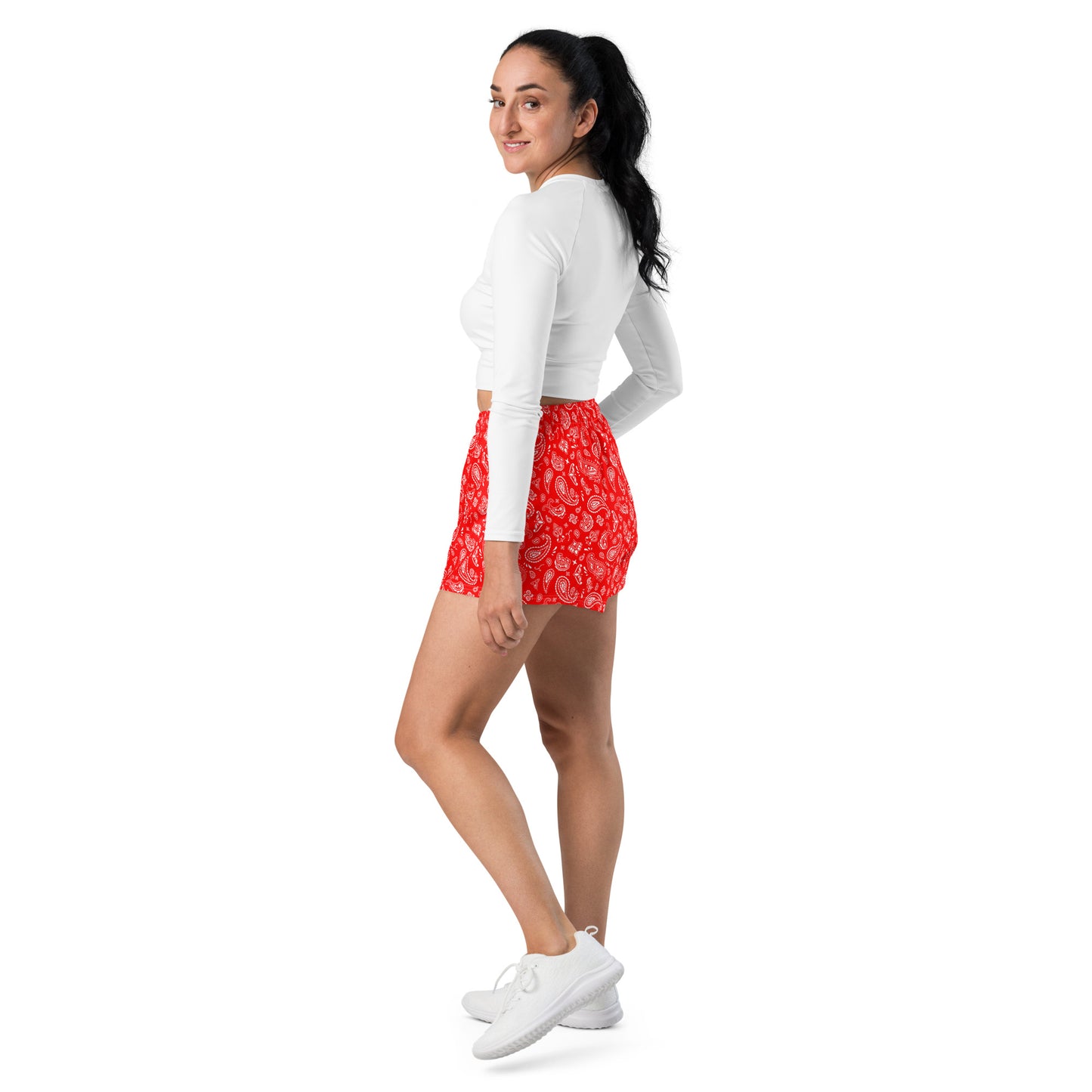 Red Bandana Women’s Recycled Athletic Shorts