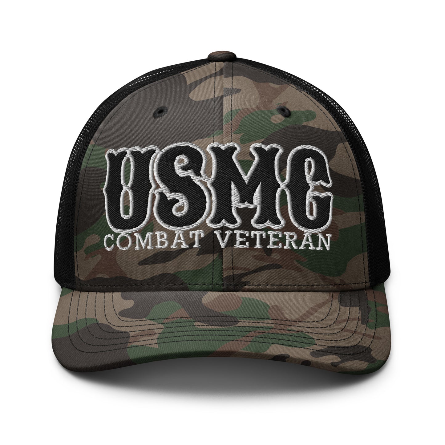 USMC Combat Veteran Camouflage trucker hat