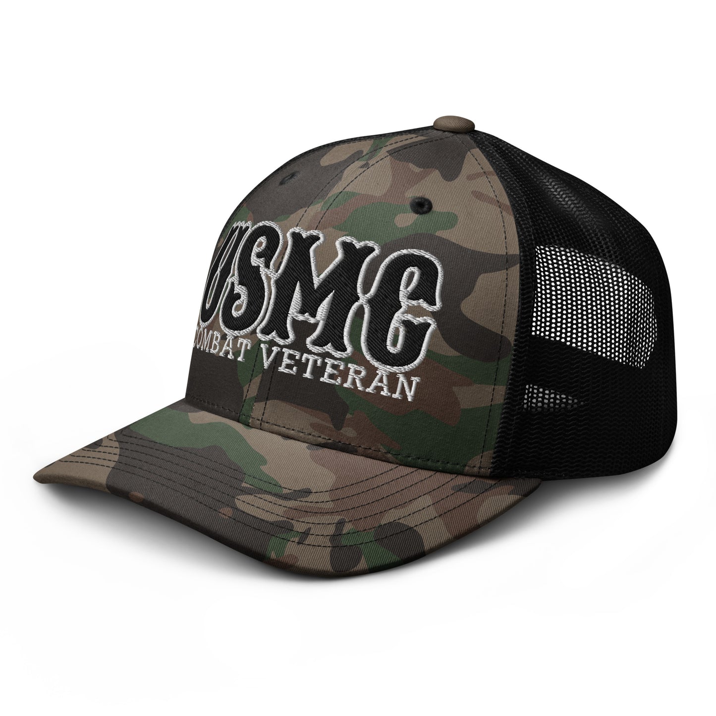 USMC Combat Veteran Camouflage trucker hat