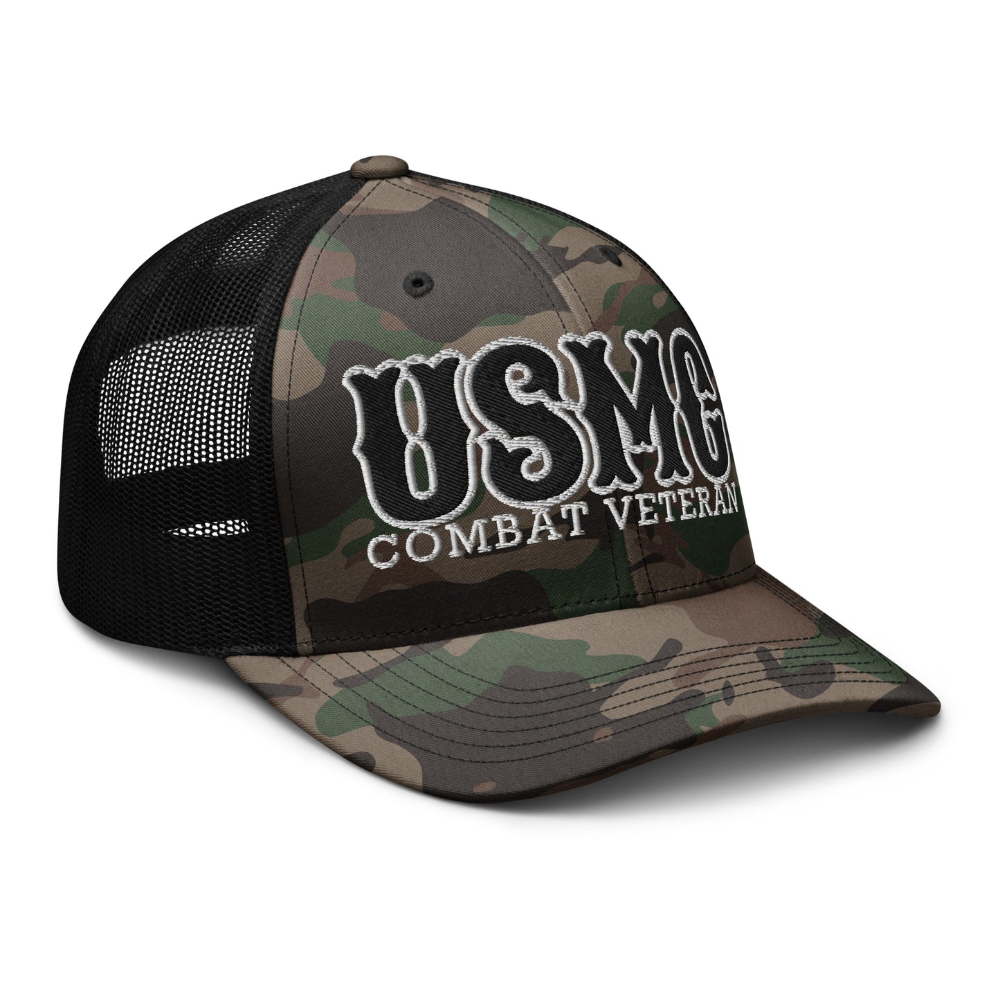 USMC Combat Veteran Camouflage trucker hat