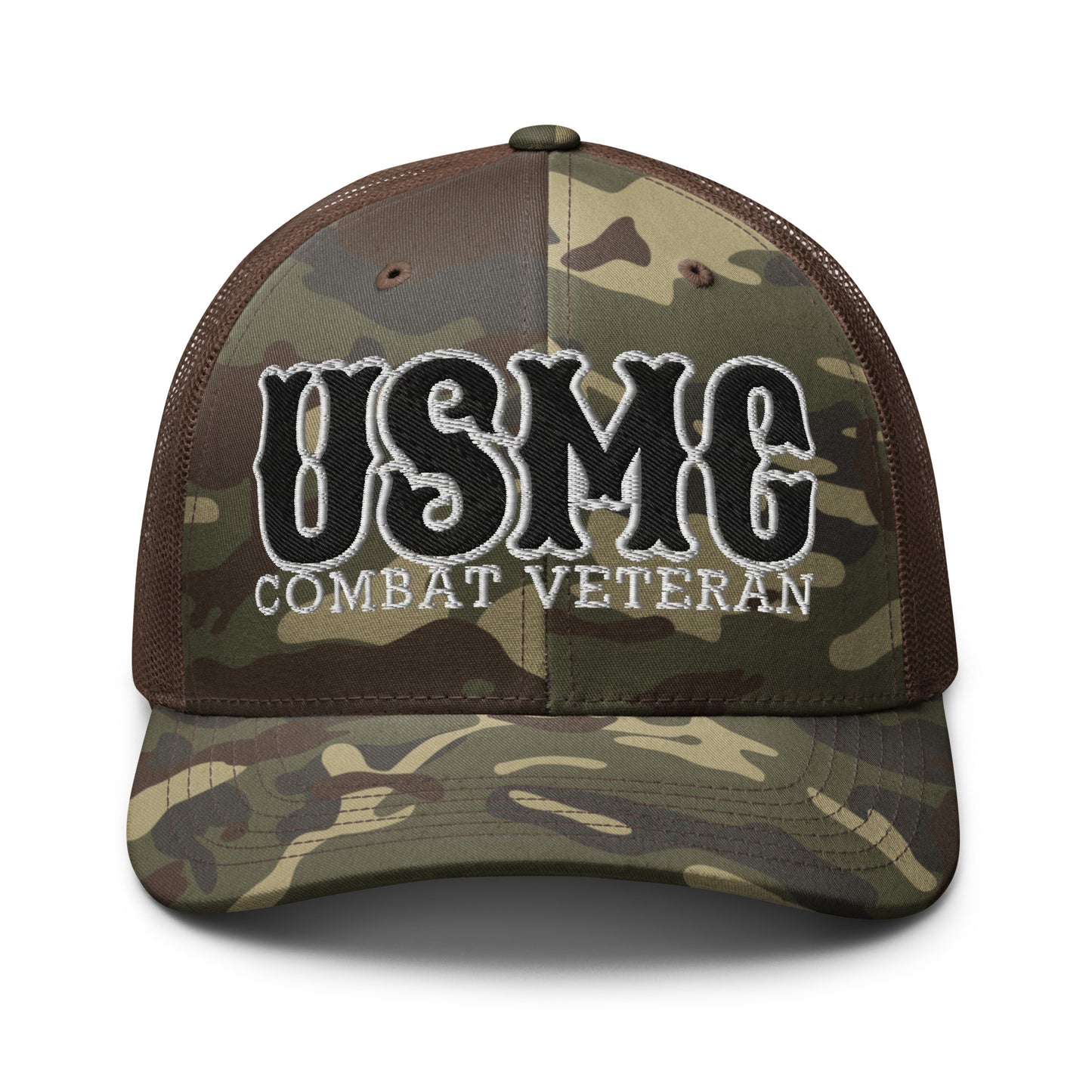 USMC Combat Veteran Camouflage trucker hat