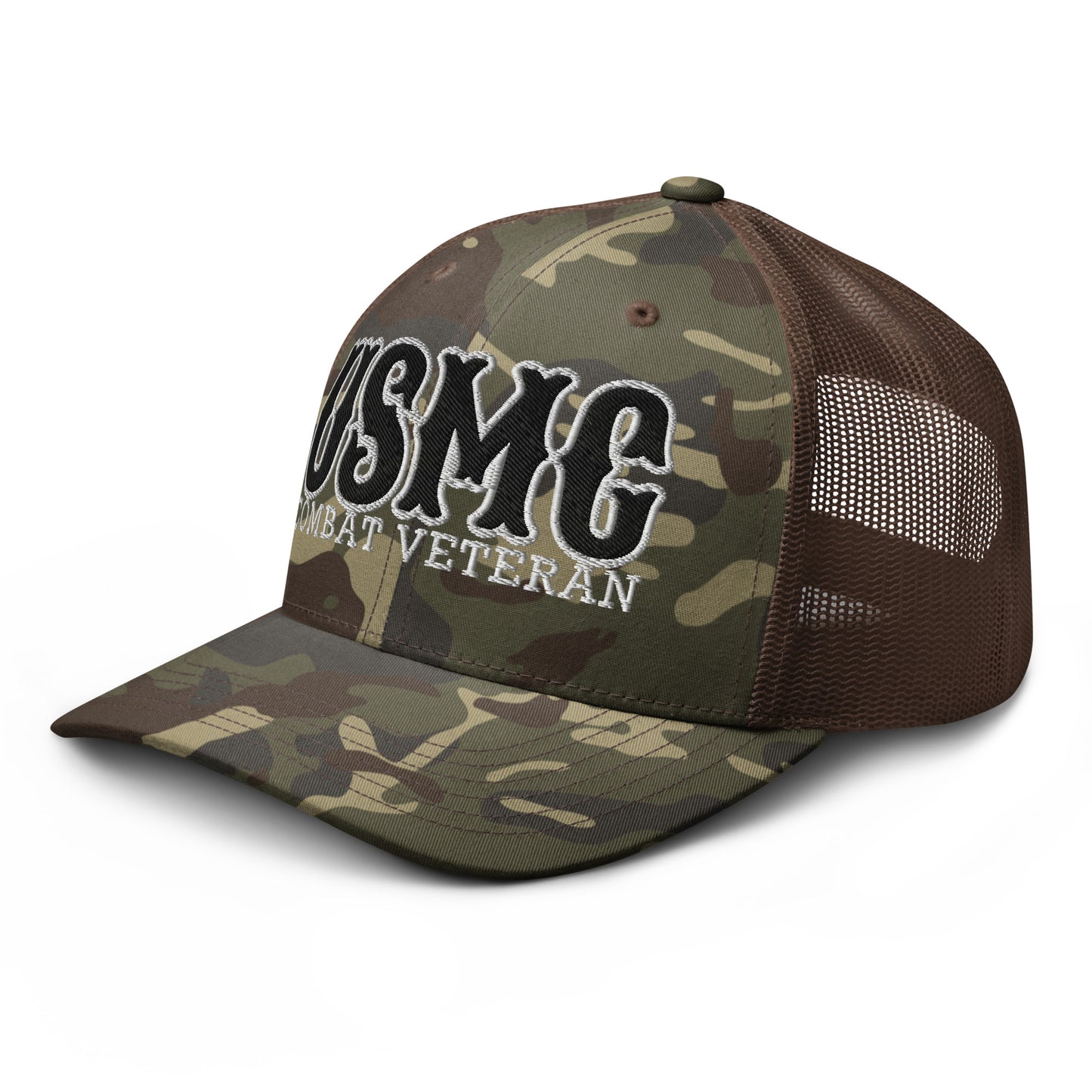 USMC Combat Veteran Camouflage trucker hat