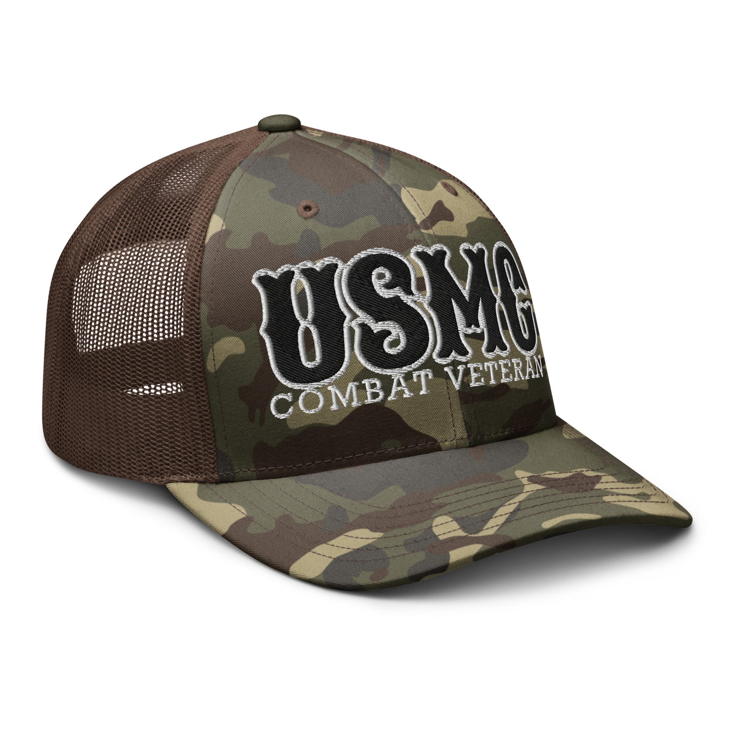 USMC Combat Veteran Camouflage trucker hat