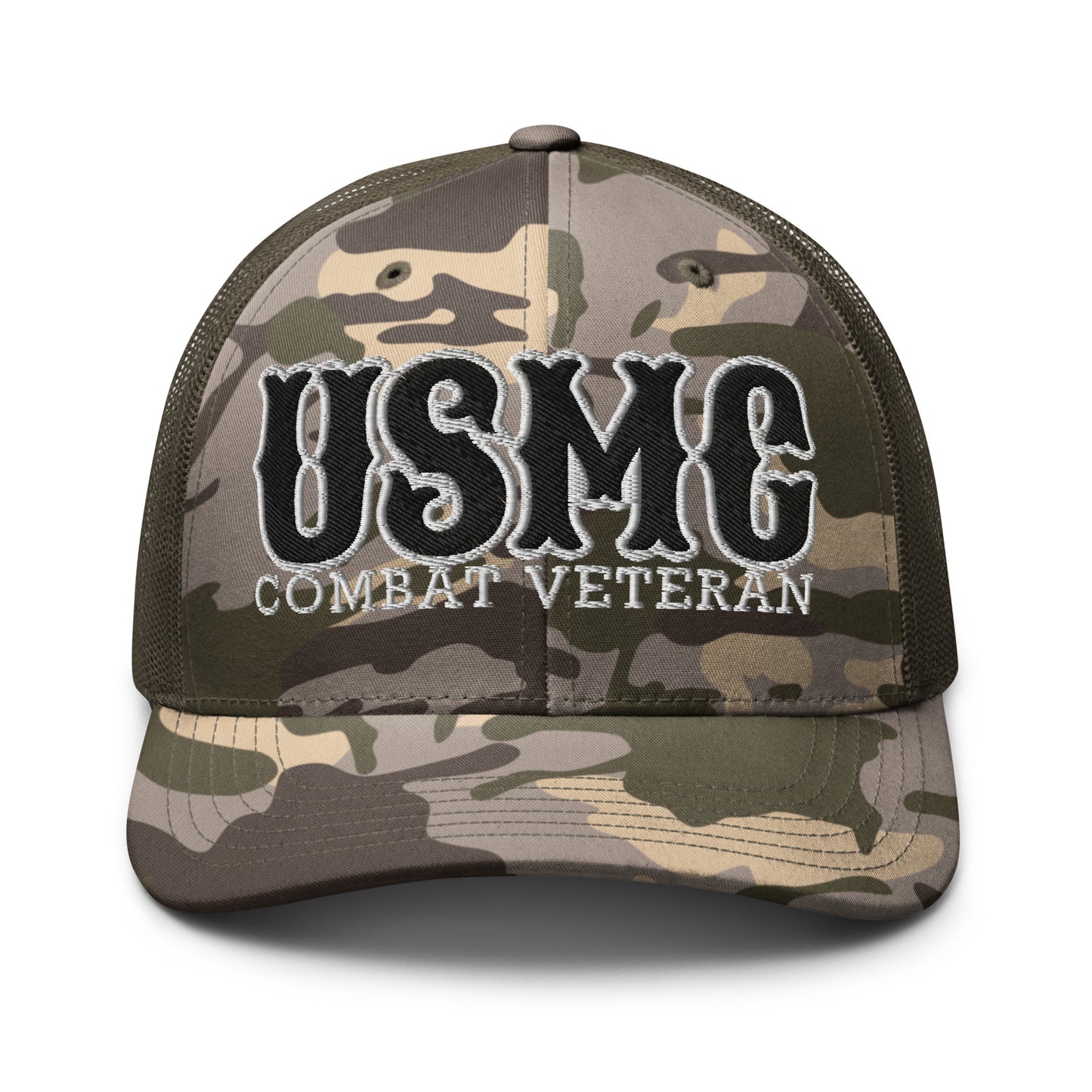 USMC Combat Veteran Camouflage trucker hat