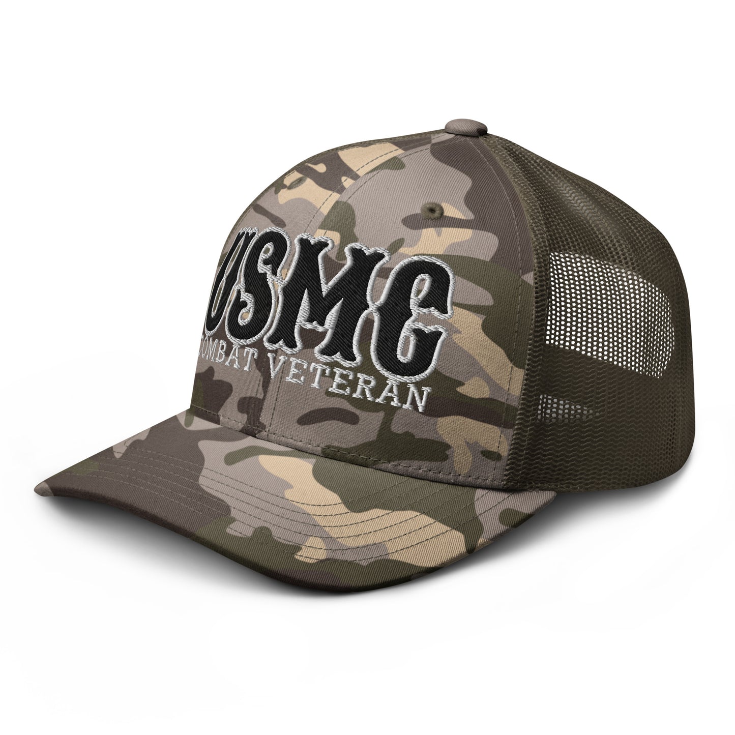 USMC Combat Veteran Camouflage trucker hat