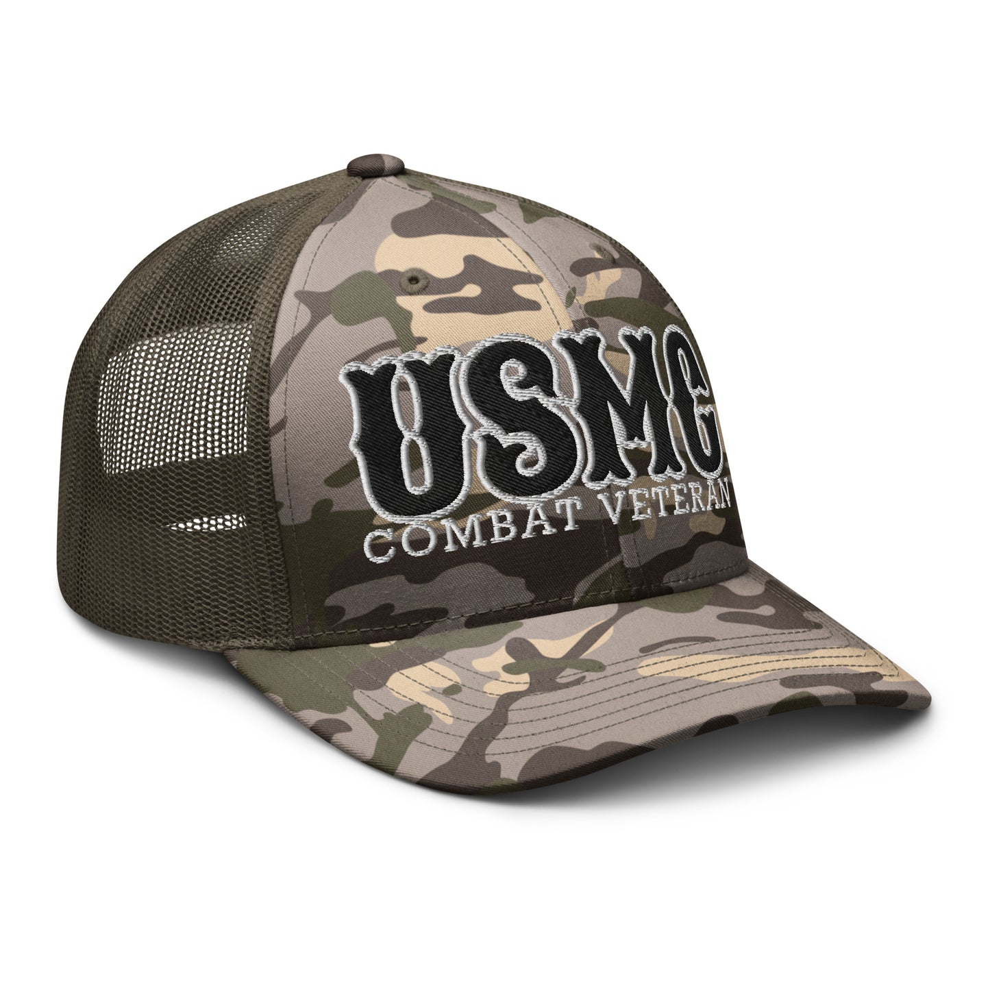 USMC Combat Veteran Camouflage trucker hat