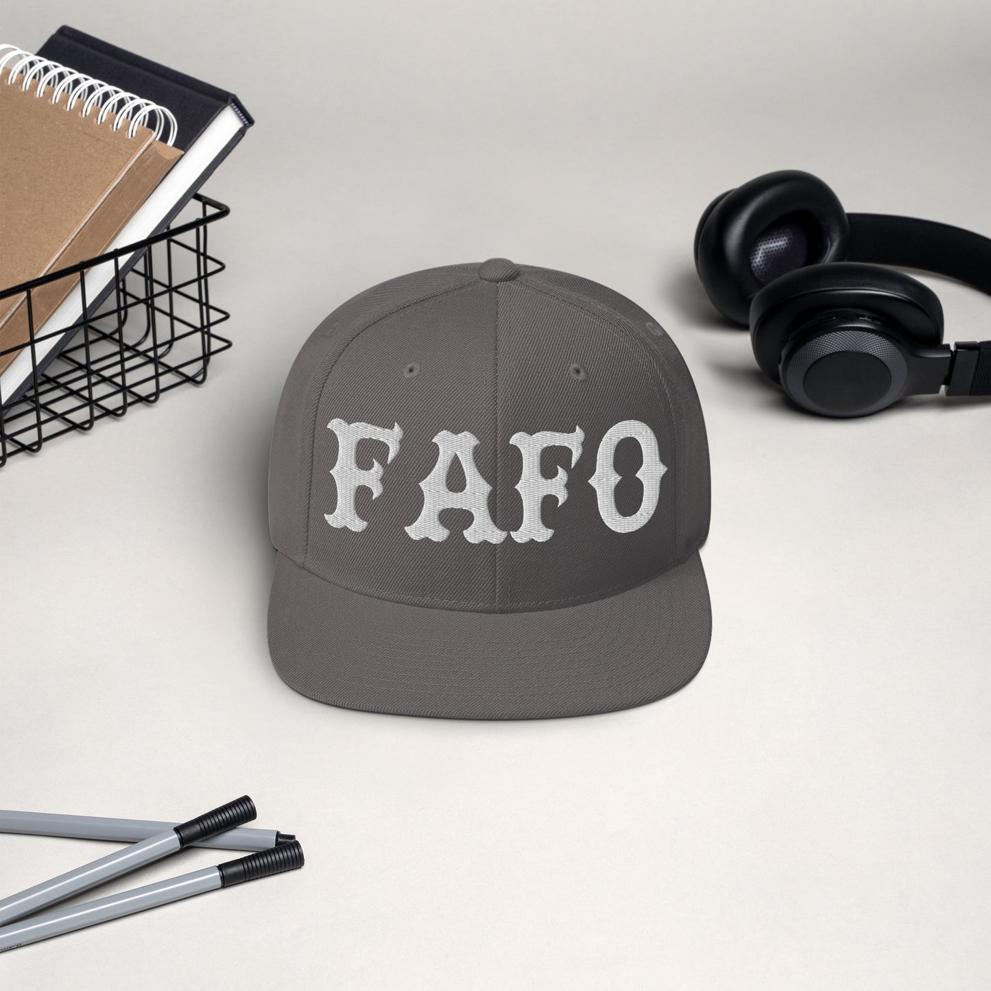 FAFO Snapback Hat (White)