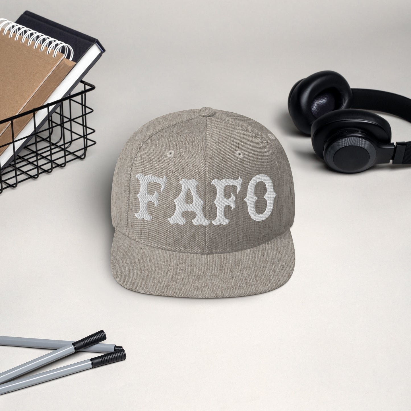 FAFO Snapback Hat (White)