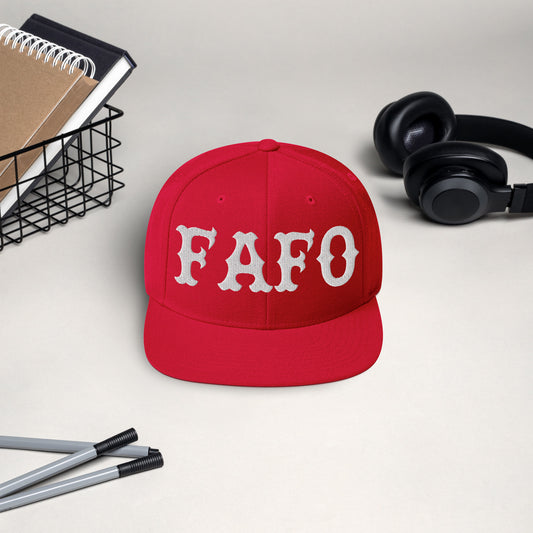 FAFO Snapback Hat (White)