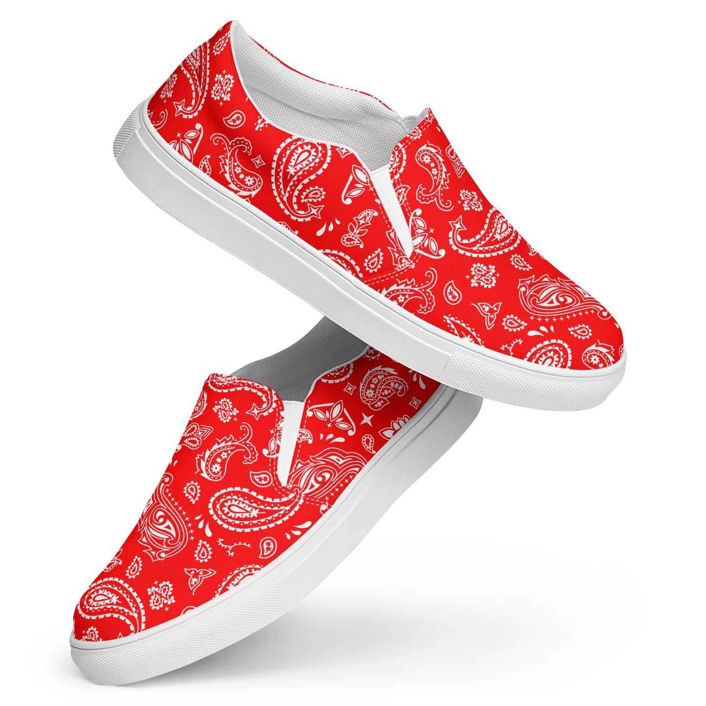 Red Bandana Men’s slip-on canvas shoes