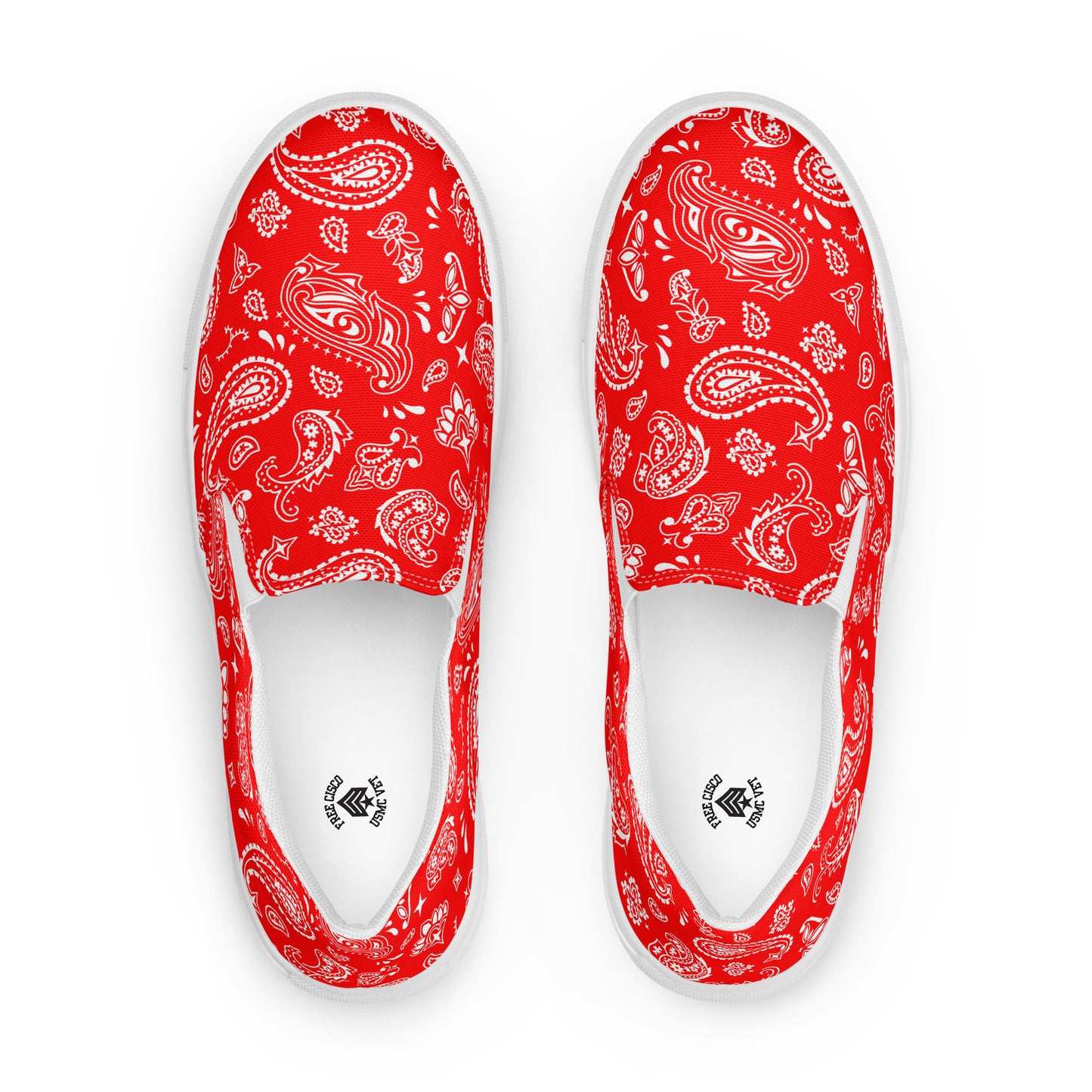 Red Bandana Men’s slip-on canvas shoes