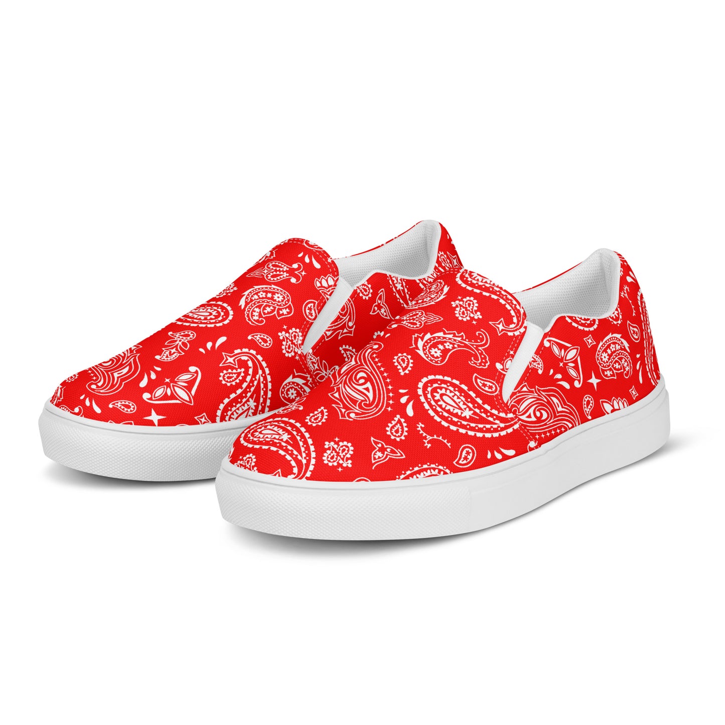 Red Bandana Men’s slip-on canvas shoes