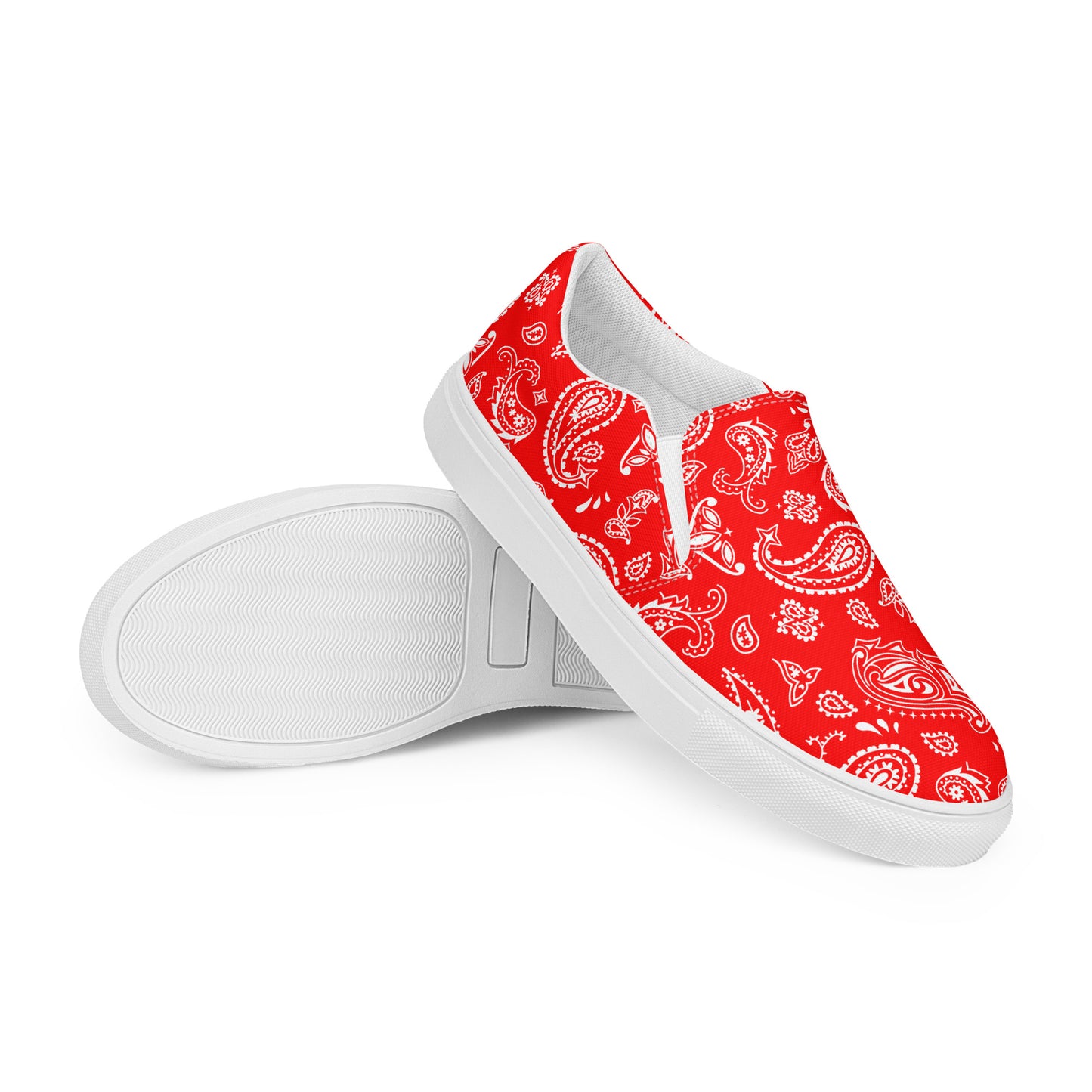 Red Bandana Men’s slip-on canvas shoes