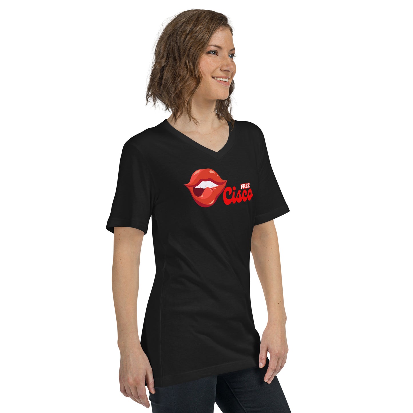 Red Lips Women’s v-neck