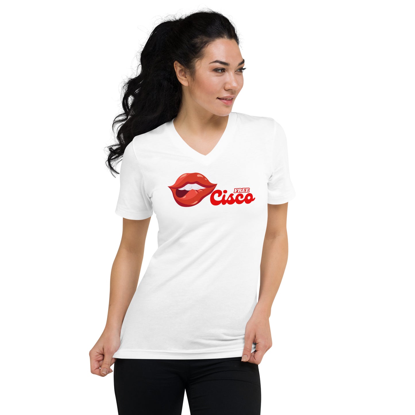 Red Lips Women’s v-neck