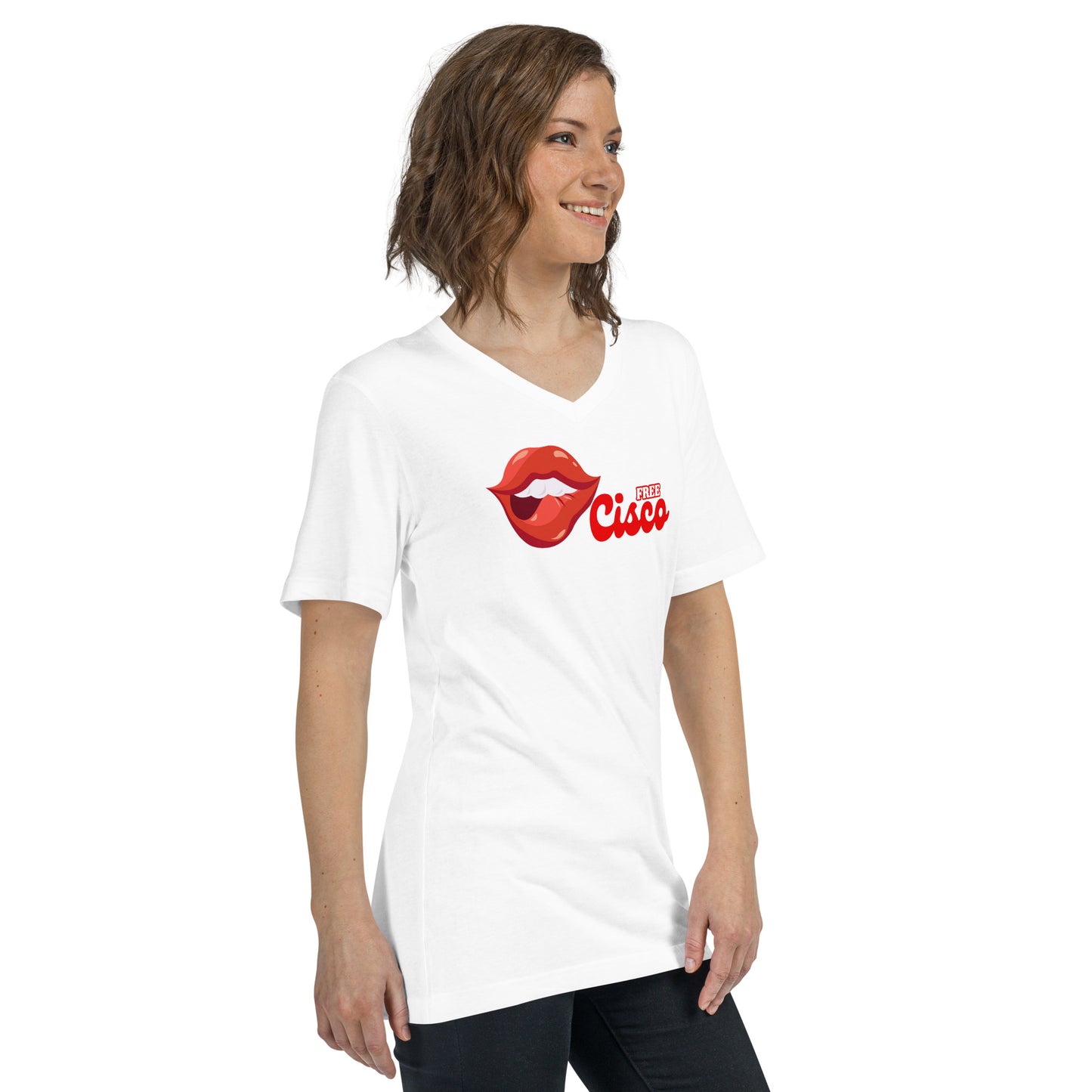 Red Lips Women’s v-neck