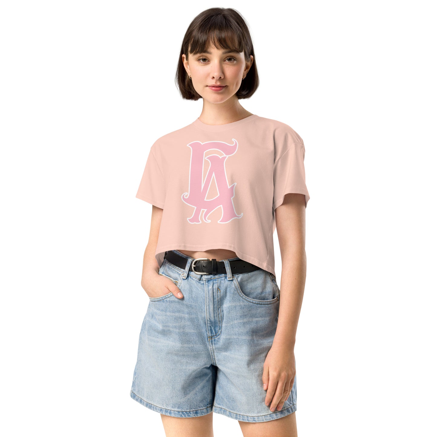 CA (White/Pink) Women’s crop top