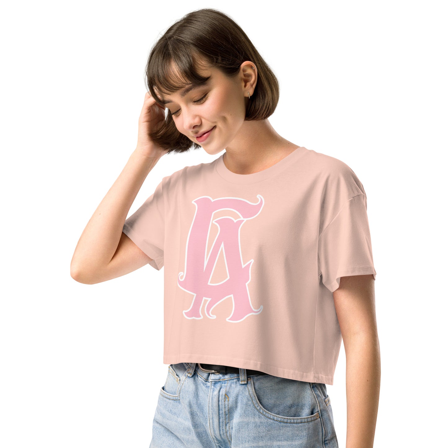 CA (White/Pink) Women’s crop top