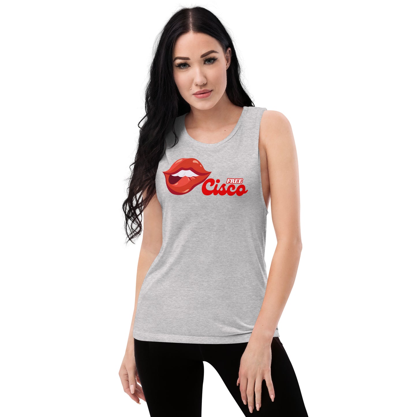 Red Lips Ladies’ Muscle Tank