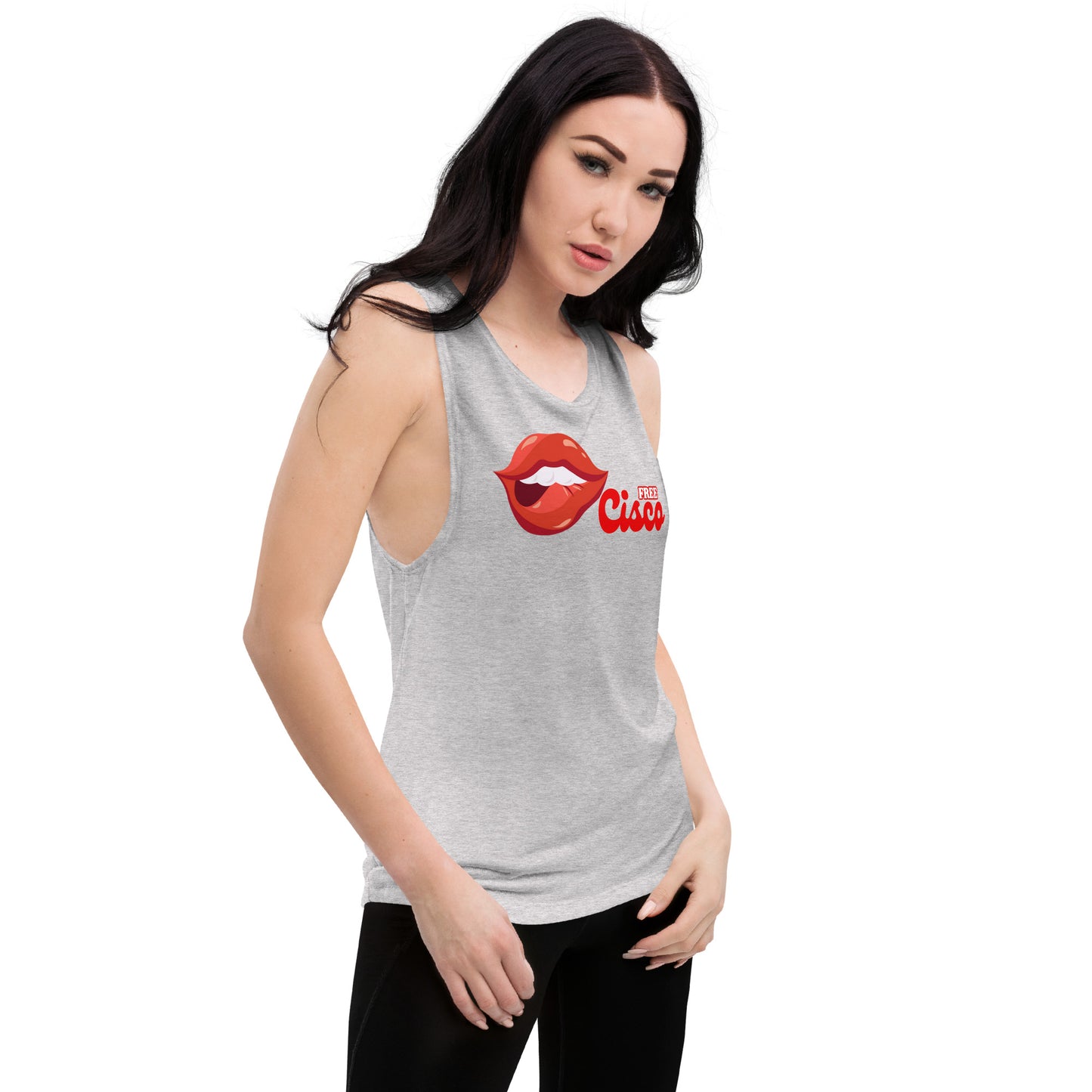 Red Lips Ladies’ Muscle Tank