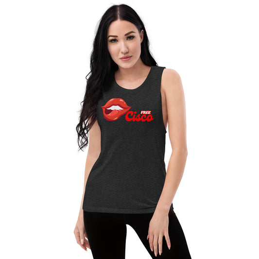 Red Lips Ladies’ Muscle Tank