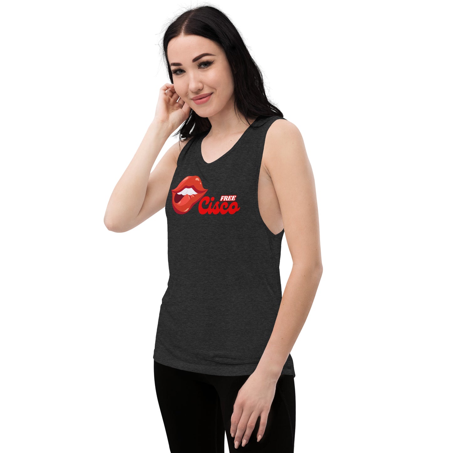 Red Lips Ladies’ Muscle Tank