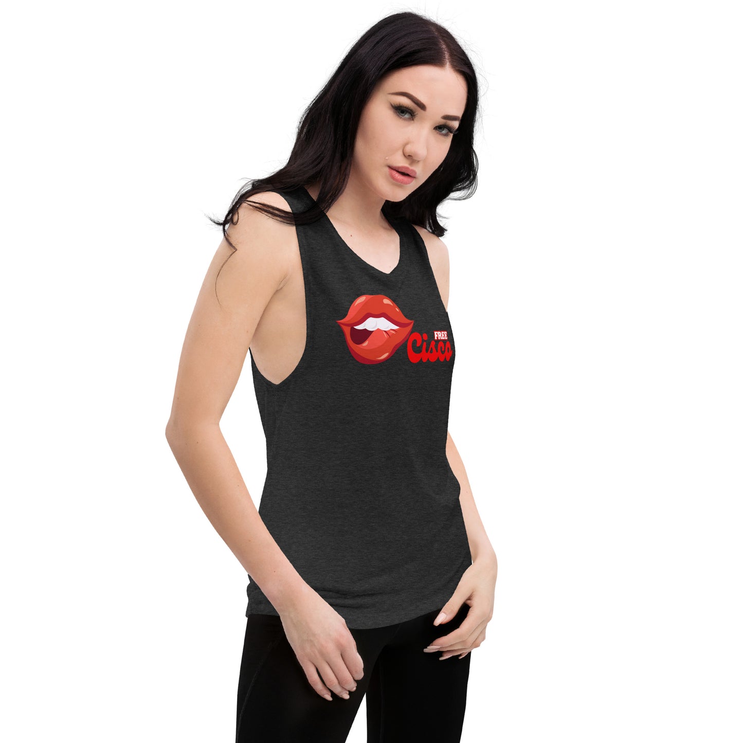 Red Lips Ladies’ Muscle Tank