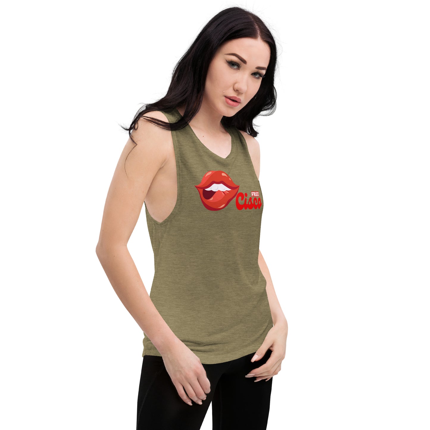 Red Lips Ladies’ Muscle Tank