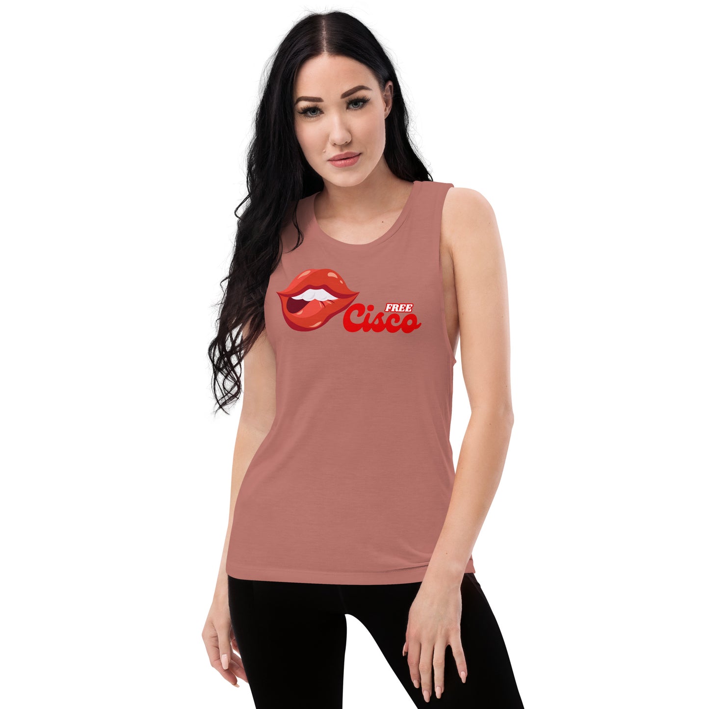 Red Lips Ladies’ Muscle Tank