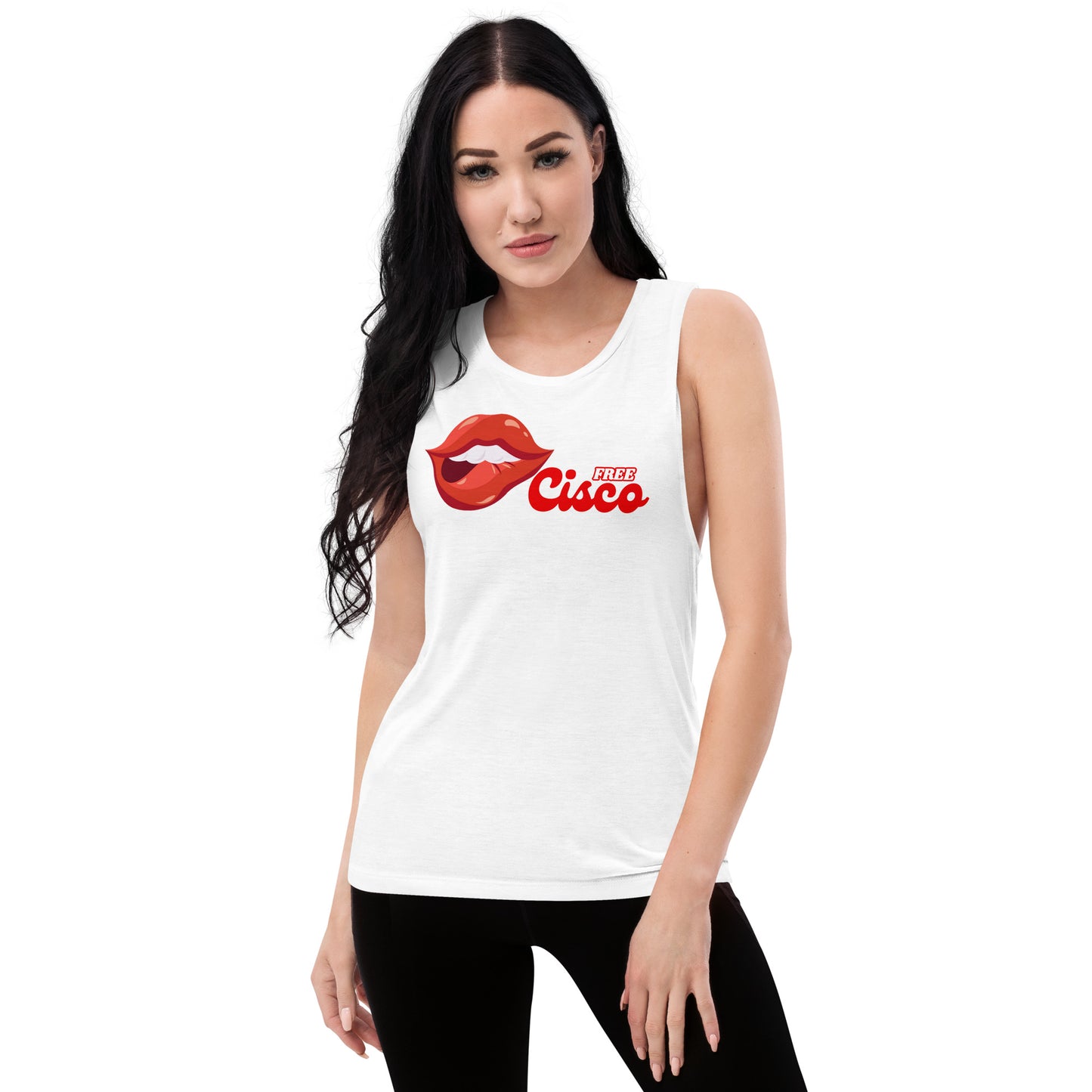 Red Lips Ladies’ Muscle Tank