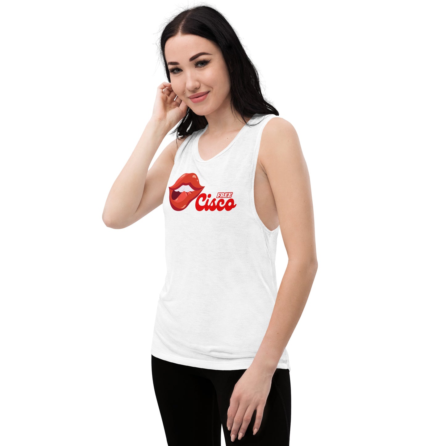 Red Lips Ladies’ Muscle Tank