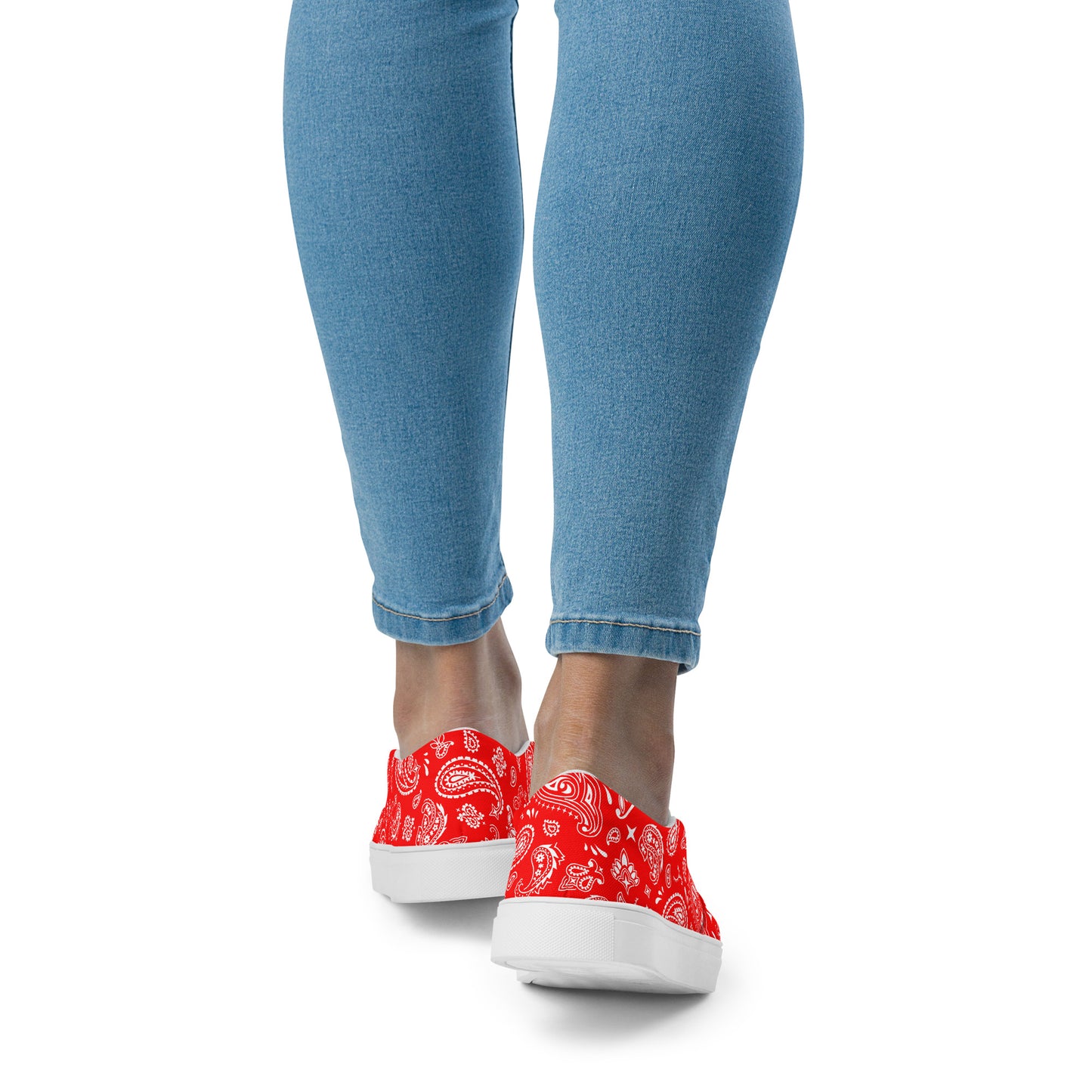 Red Bandana Women’s slip-on canvas shoes