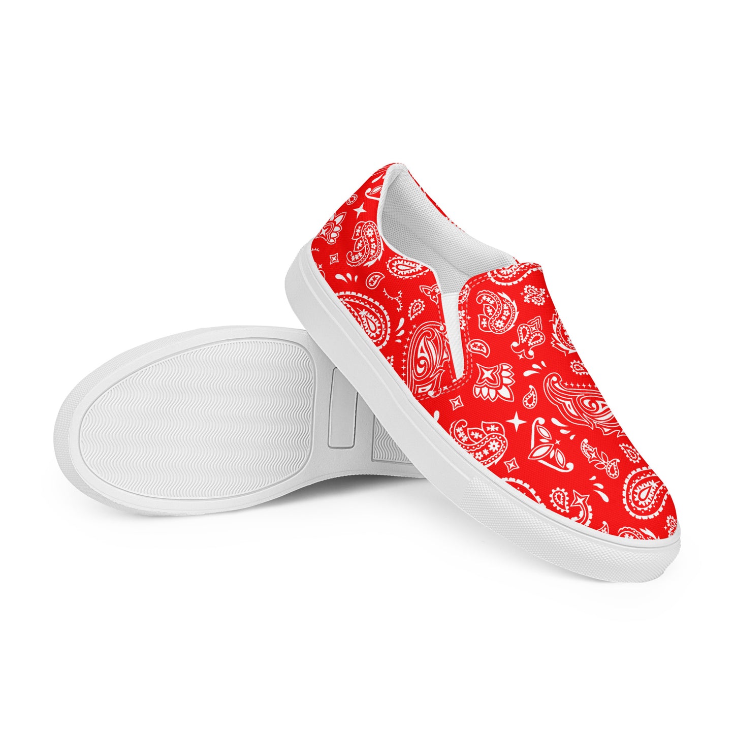 Red Bandana Women’s slip-on canvas shoes