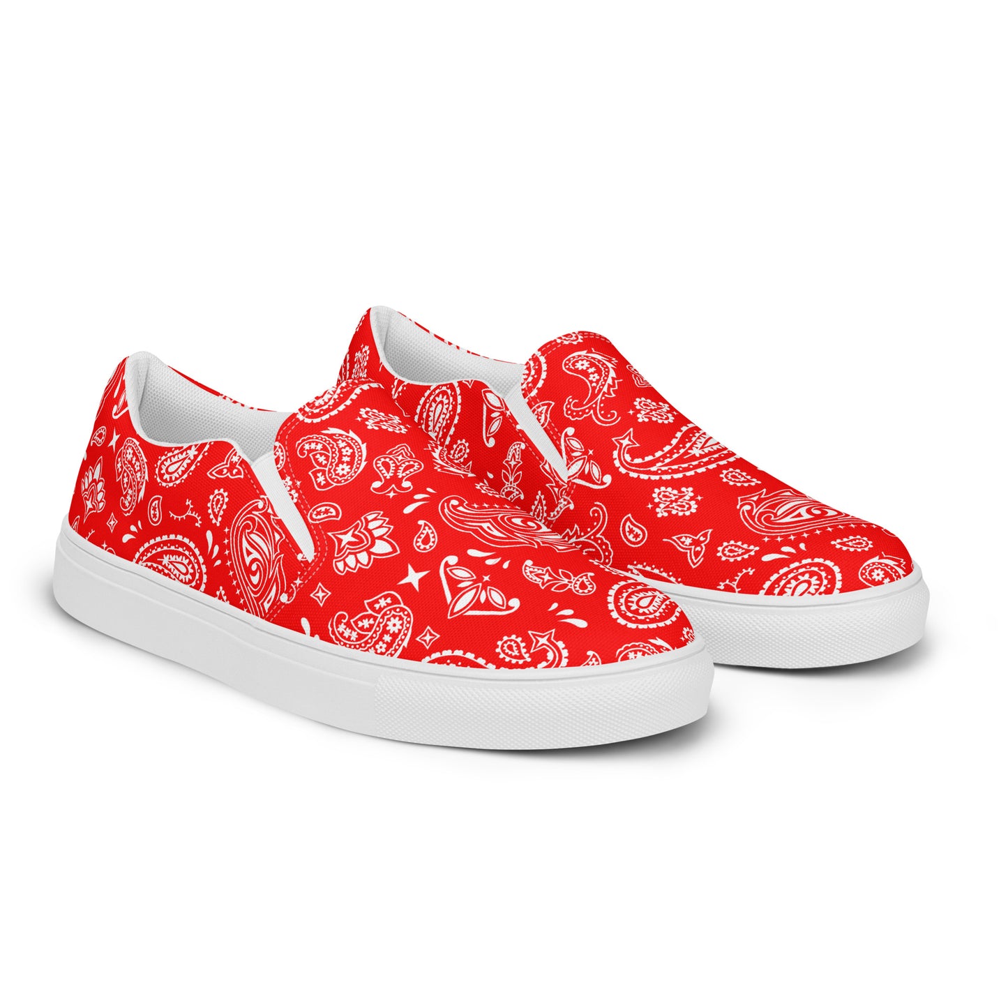 Red Bandana Women’s slip-on canvas shoes